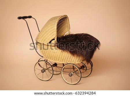 Vintage Pram Baby Carriage background for newborn and baby photography