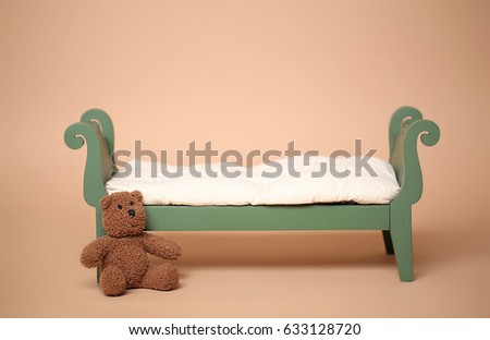 Digital Photography Background Of Vintage Baby Bed