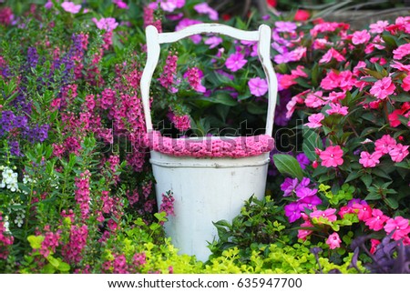 Digital Photography Background Of Spring Flower Garden