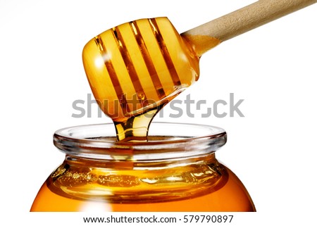 honey with honey stick,isolated