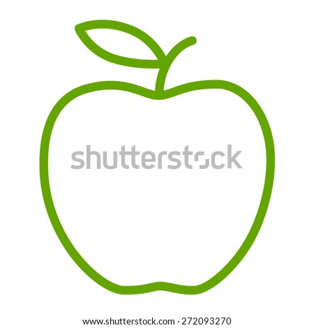 Apple Pictures Outline Green apple / delicious apple line art icon for apps and websites