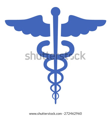 Caduceus of Hermes healthcare flat icon for medical apps and websites