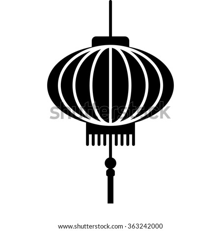 Chinese lantern festival flat icon for apps and websites