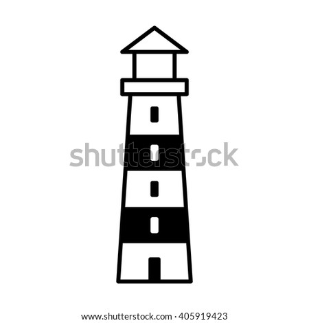 Lighthouse Light House Beacon Line Art Stock Vector 405919423 ...