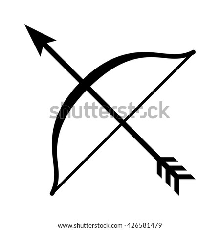 Long Bow Arrow Archery Line Art Stock Vector 426581479 - Shutterstock