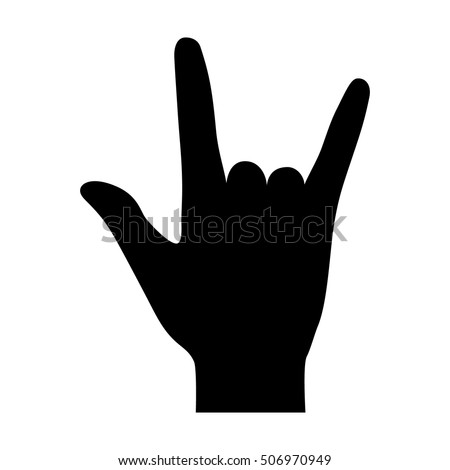 Rock Roll Heavy Metal Sign Horns Stock Vector 506970949 - Shutterstock