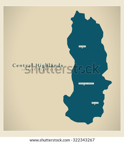 Modern Map - Central Highlands VN