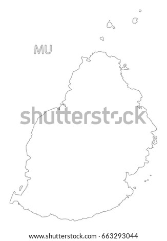 Map Black Outline Mauritius Stock Vector 521252857 - Shutterstock