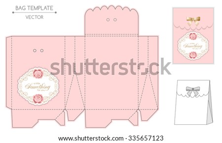 gift bag template hand drawn roses stock vector 335657123 shutterstock goodie bag template