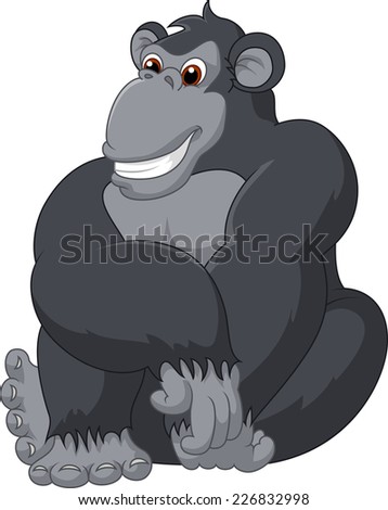 Gray Gorilla Cartoon Character Stock Vector 111509195 - Shutterstock