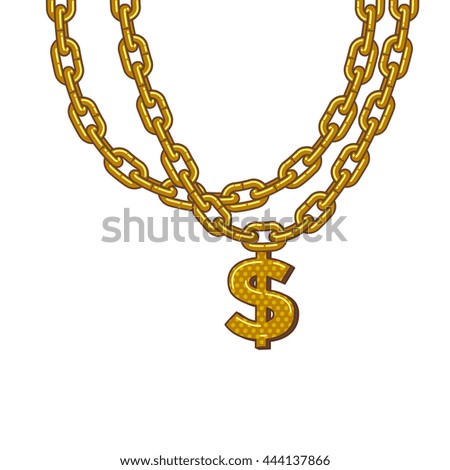 Golden Chain Dollar Symbol Isolated On Stock Vector 444137866
