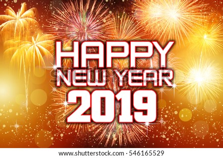 Happy New Year 2019 Colorful Fireworks Stock Photo 546165529  Shutterstock