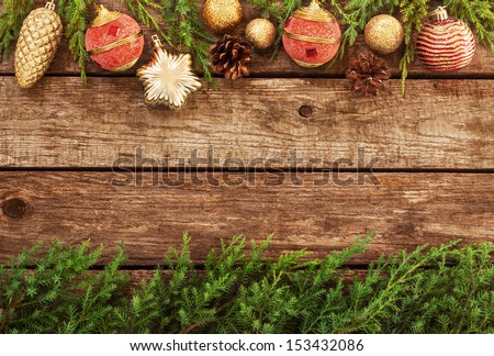Vintage Christmas Background Old Planked Wood Stock Photo 153432086 ...