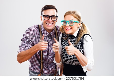 Image result for male and female nerds