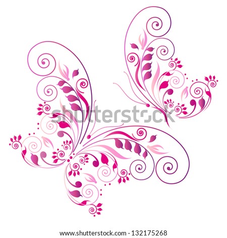 Pink Butterfly Vector Stock Vector 46203223 - Shutterstock