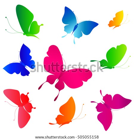 Colorful Butterfly Set Stock Vector 25683727 - Shutterstock