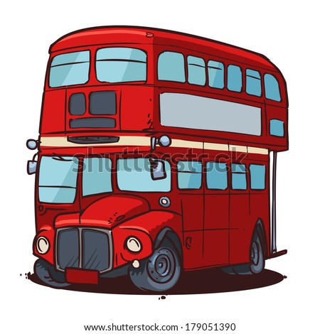 Double Decker Bus Cartoon Stock Vector 179051390 - Shutterstock