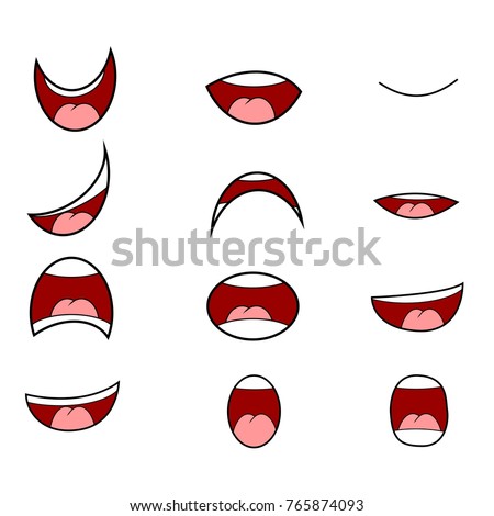 Cartoon Mouth Set Vector Symbol Icon Stock Vector 765874093 - Shutterstock