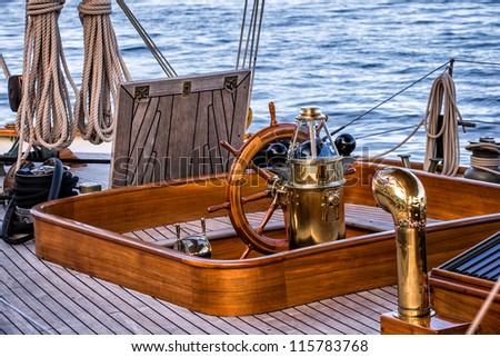 Wheel House On Classic Sailboat Stock Photo 115783768 - Shutterstock