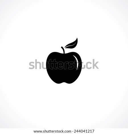 apple symbol. black silhouette isolated on white