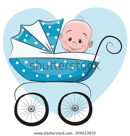 cartoon baby carriage