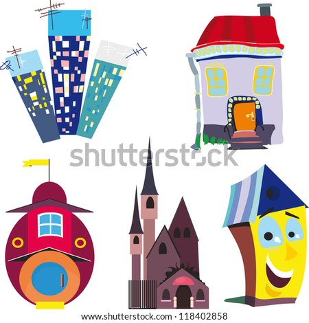 Fairy Houses Stock Vector 118402873 - Shutterstock