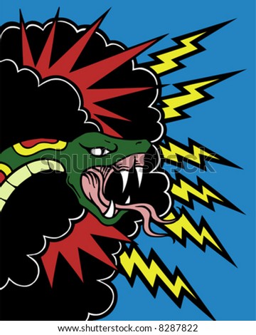 painted tattoo snake vector