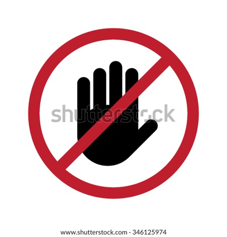 No Entry Hand Sign Stop Sign Stock Vector 311166848 - Shutterstock