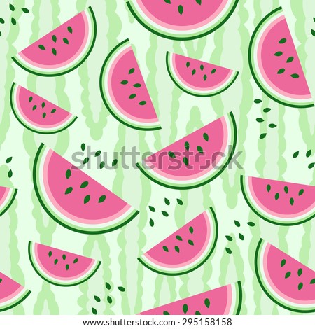 Watermelon seamless pattern. Colorful vector illustration.