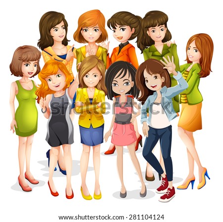 Group Of Women Stock Vectors & Vector Clip Art | Shutterstock