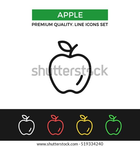Vector apple icon. Premium quality graphic design. Modern signs, outline symbols collection, simple thin line icons set for websites, web design, mobile app, infographics
