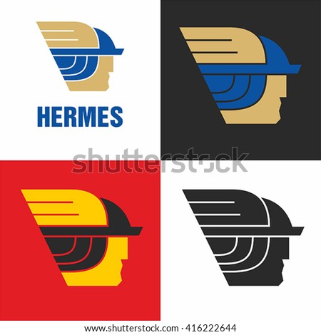 Logo Hermes the god of commerce. Simple vector.