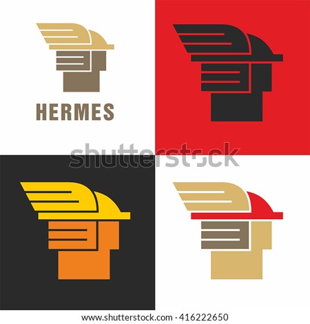 Logo Hermes the god of commerce. Simple vector.
