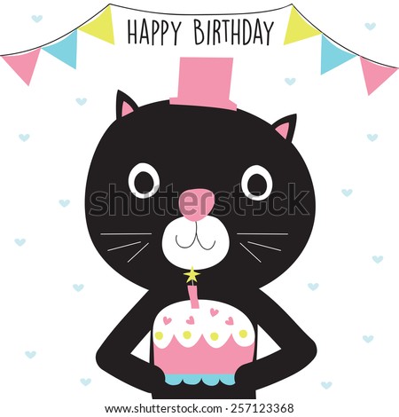 Happy Birthday Kitten Stock Vectors & Vector Clip Art | Shutterstock