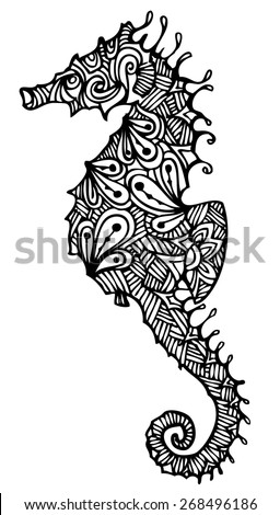 Download Zentangle Style Seahorse Vector Stock Vector 268496186 ...