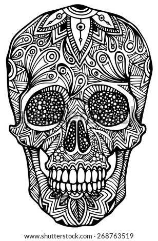 Zentangle Style Skull Vector Stock Vector 268763519 - Shutterstock