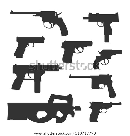 Vector Handgun Pictogram Stock Vector 74330728 - Shutterstock