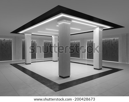 Modern Columns empty room modern style columns niches stock illustration Modern Columns empty room modern style columns niches stock illustration