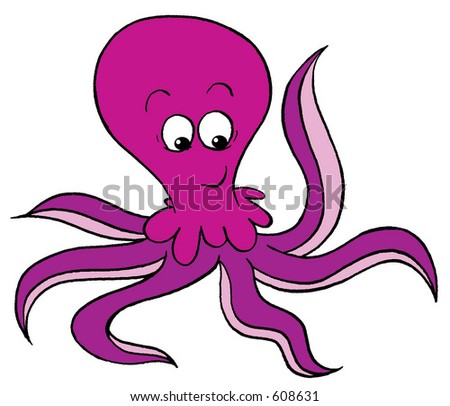 Cartoon Purple Octopus Stock Vector 400018420 - Shutterstock