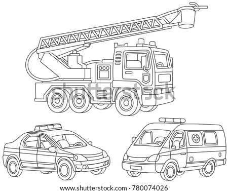Vector Set Fire Truck Ambulance Car Stock Vector 780074026 ... Vector Set Fire Truck Ambulance Car Stock Vector 780074026 ...