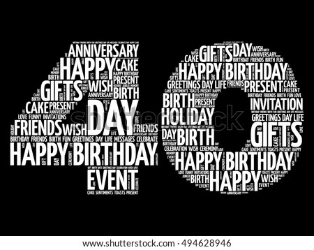 Download Happy 40th Birthday Word Cloud Collage Stock Vector ...