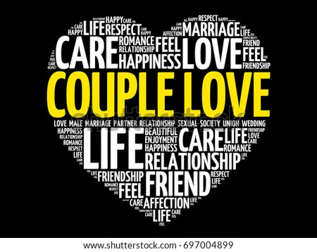 Couple Love Word Cloud Collage Heart Concept Background Couple Love Word Cloud Collage Heart Concept Background