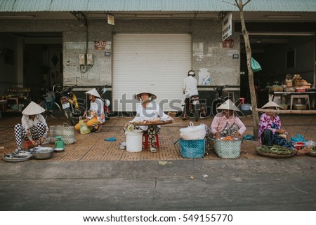 Soc Trang, VIETNAM - November 14, 2016: Local people in Soc Trang on November 14, 2016, Vietnam.