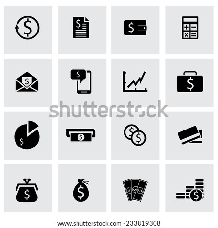 Vector Black Money Icons Set On Stock Vector 184895027 - Shutterstock