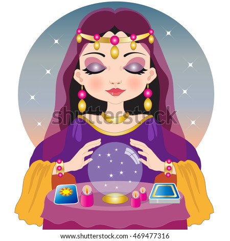 Fortuneteller Crystal Ball Stock Vector 469477316 - Shutterstock