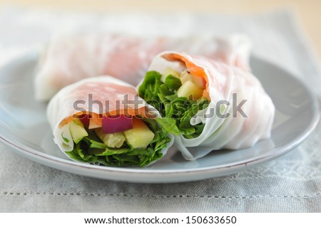 vietnamese spring rolls with Salmon