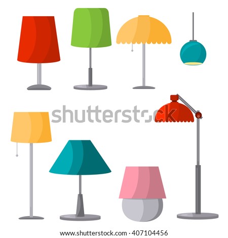 Lamps Furniture Set Light Design Electric Stock Vector 407104456 ... Lamps Furniture Set Light Design Electric Stock Vector 407104456 ...