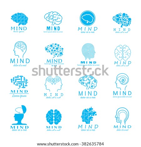 Mind Icons Set Isolated On White Stock Vector 381741418 - Shutterstock