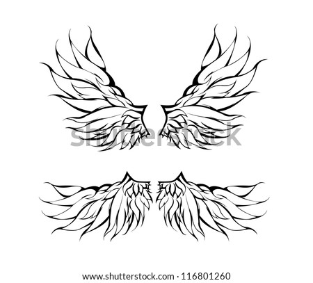 tribal wings tattoo design vector stock vector 116801260 tribal wings tattoo design vector stock vector 116801260