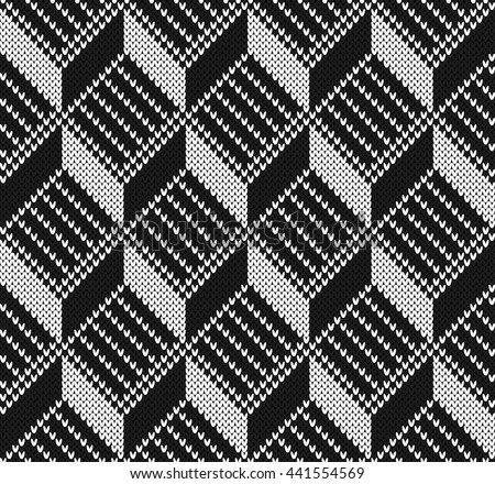 Black and white jacquard design seamless knitting pattern Black and white jacquard design seamless knitting pattern